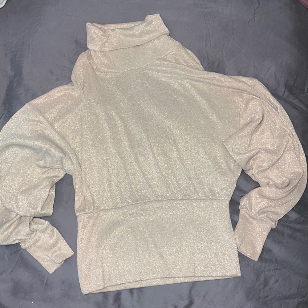 Free people gold blousy turtleneck
